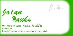 jolan mauks business card